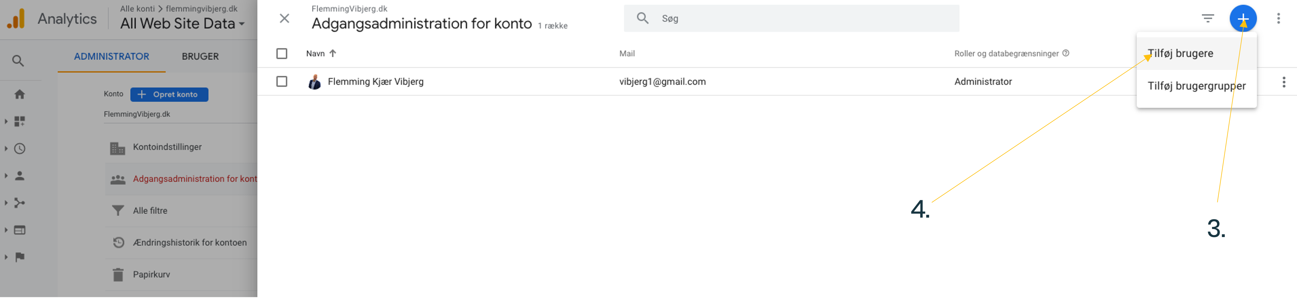 Sådan tilføjer du en bruger i din google analytics til din lemonsanalytics matomo løsning